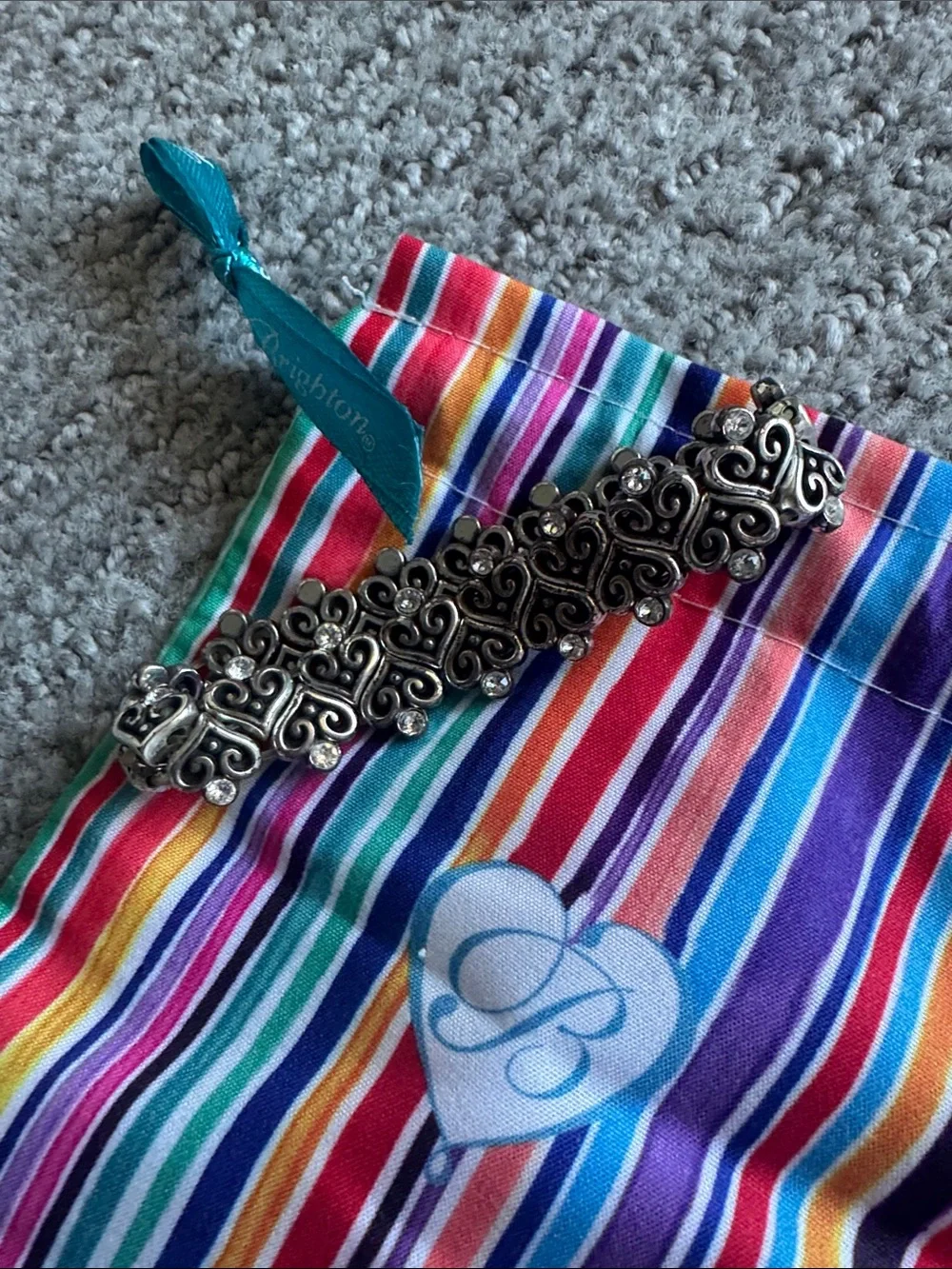 Brighton Silver Alcazar Heart Stretch Bracelet